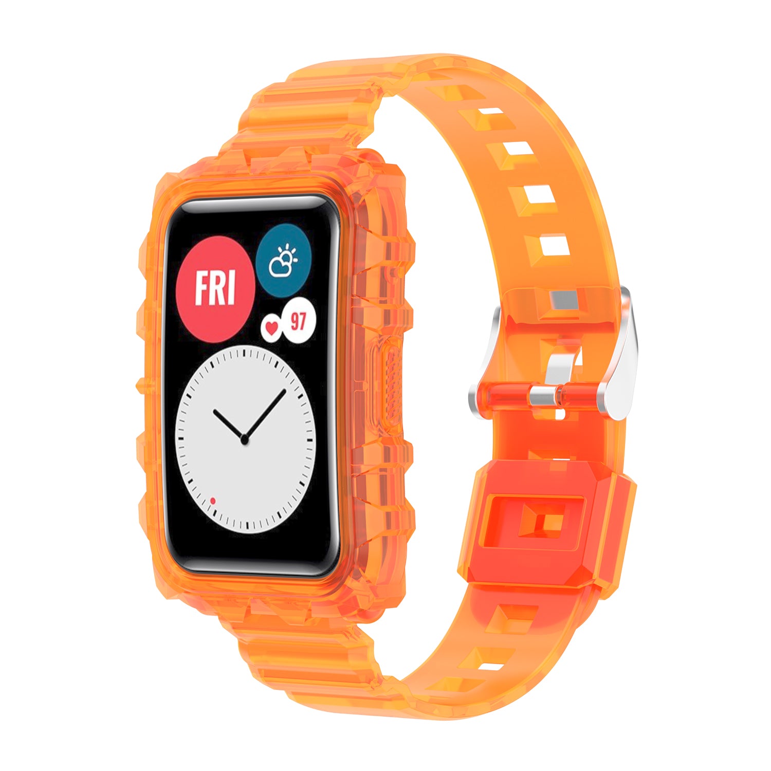 Transparent TPU Integrated Smart Watch Band Wrist Strap Frame for Huawei Watch Fit Fit 2 Fit New One Size Transparent TPU Integrated Smart Watch Band Wrist Strap Frame for Huawei Watch Fit Fit 2 Fit New One Size